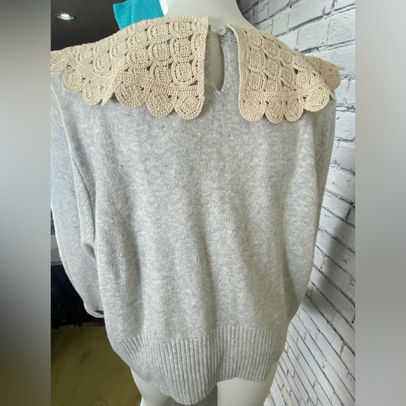 A.N.A. Grey Sweater With Crochet Collar size 4X - Picture 5 of 7